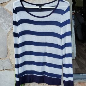 Navy & white SHINE striped sweater
